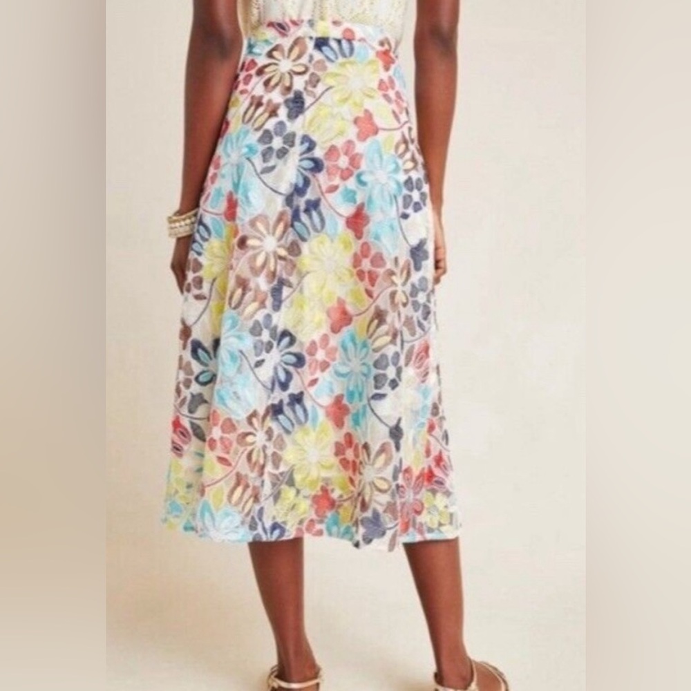 Eva Franco Multicolor Floral Midi Skirt